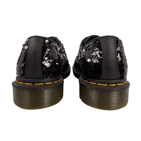 Dr. Martens 1461 Oxford Shoes Sequins  Women's 8 EU39 Black Silver 3 Eye RARE - Picture 8 of 12